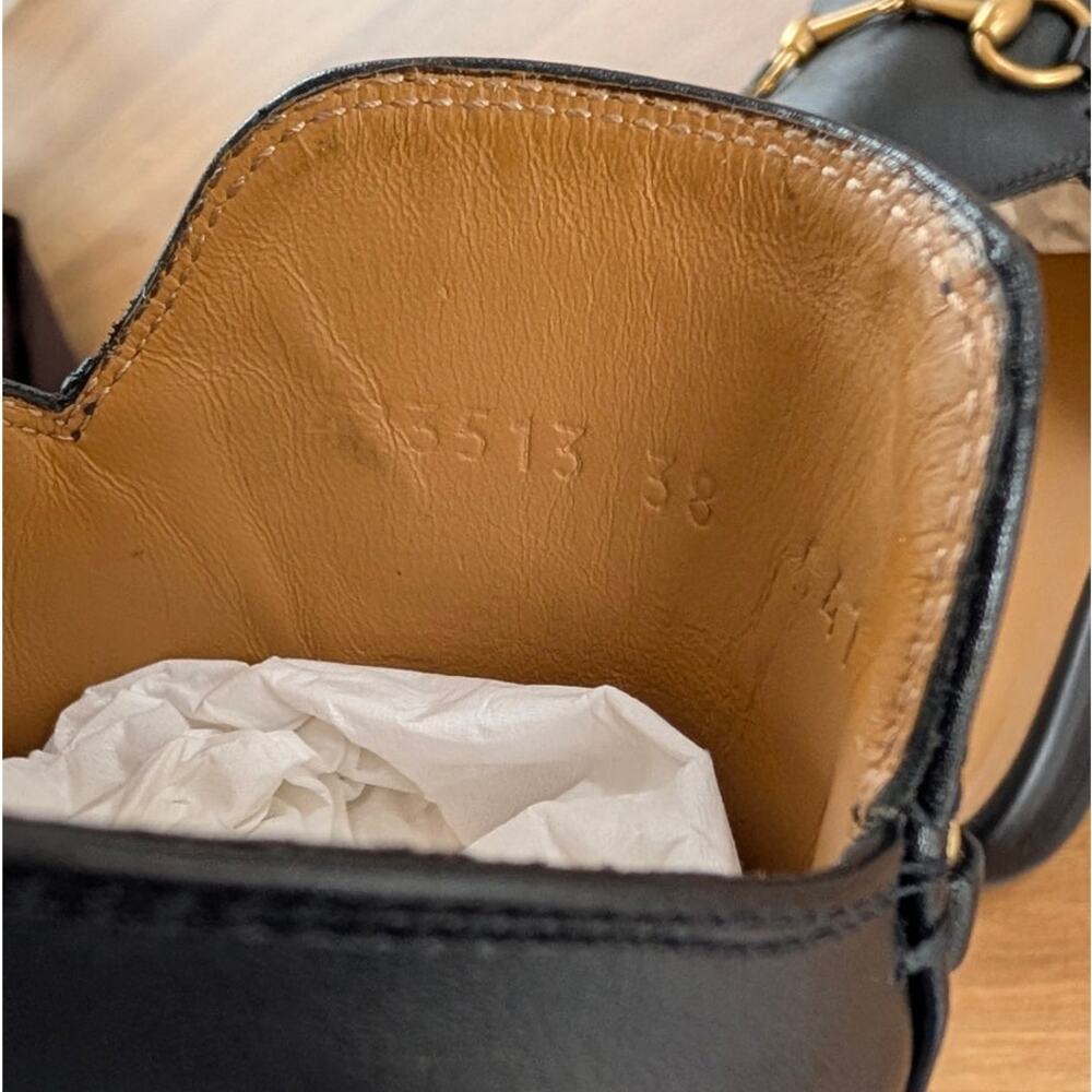 Gucci Princetown Leather Mule Loafer Slipper Womens EU 38/US 8 Black Italy Flat - Picture 6 of 12